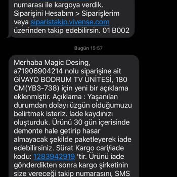Vivense Siparişimizi İptal Etmiş Paramızı İade Etmemiş