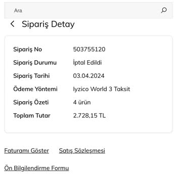 Açelya Trend Şikayet Sipariş Habersiz İptali