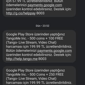 Tango Hesabıma Coins Yüklemesi Yaptım Ama Hesaba Geçmedi
