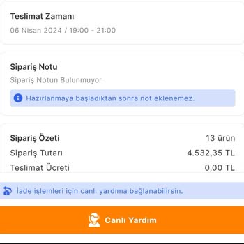 Migros Teslimat Problemi Sorun