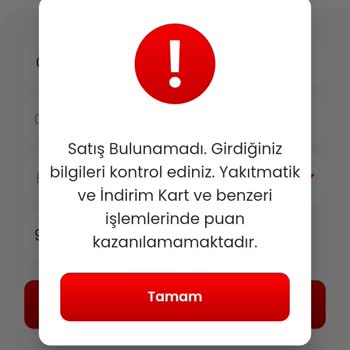 Total Enerji Yakıt Puan Yüklemesi Yapılamadı.