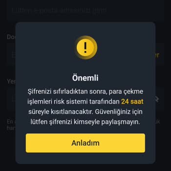 Binance TR Binans TR E Posta Ve Şifremi Unuttum