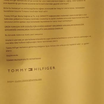 Tommy Hilfiger Marka Üç Ürün İki Kusur Ve Yaşatılan Mağduriyetler.