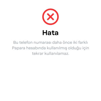 Papara'da Telefon Numaram Kayıtlı Gözüküyor