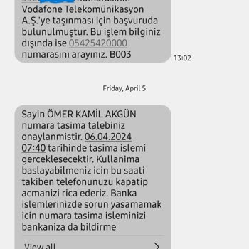 Vodafone'a Numaramı Taşımam İle Turkcell'in Gönderdiği Fahiş Fatura