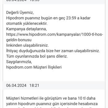 Hipodrom.com Reklam Vaatleri Ve Bonus Puan Hayal Kırıklığı
