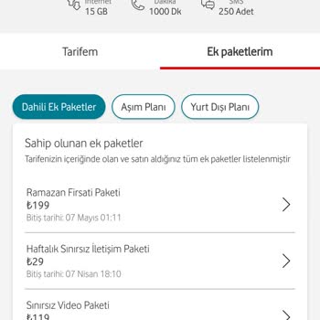 Vodafone Sınırsız Ek Paketler Sınırsız Değilmiş!