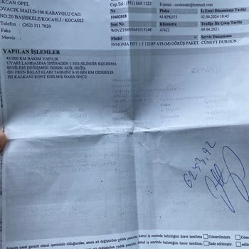 Opel Anlaşılan Fiyatın Üzerinde Fatura Şoku!