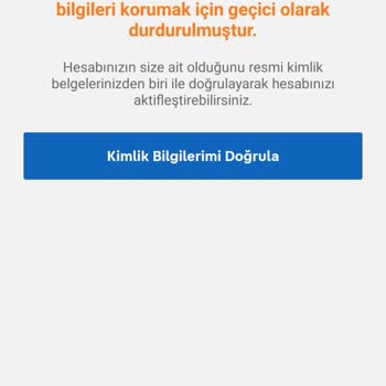 Sahibinden Hesabım Durduruldu Geri