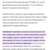 Media Markt Uzatılmış Garantinin Boşa Yapılması Hiçbir İşe Yaramadı