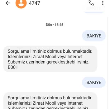 Ziraat Bankası 4747 Bakiye Sorgu Limiti
