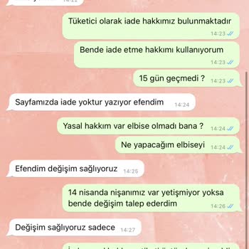 Fatma Kılıç Butik Elbise İade Etme Sorunu