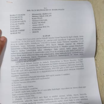 Yüksek Seçim Kurulu (YSK) Seçimin Yenilenmesini Talep Ediyoruz Köy Halkı Olarak