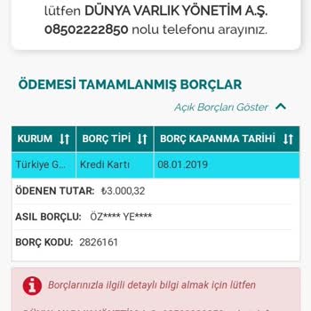 Garanti Bankası Borcum Olmadığı Halde Borç Gösteriyor.