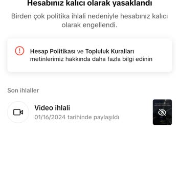 TikTok'tan Haksız Yere Kalıcı Ban Yedim