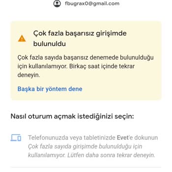 Gmail Tanımlı Telefon Cihaz Sorunu