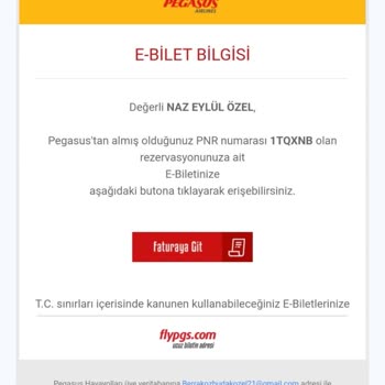 Pegasus Uçak Bilet İptali