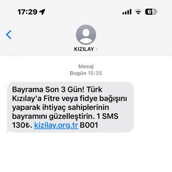 Türk Kızılay Sık Gelen SMS Sorunu