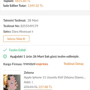 Trendyol Dara Aksesuar 123.56₺ Haksız Kazanç