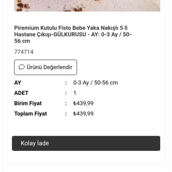 Alya Baby Store Geri İade Ödemediler