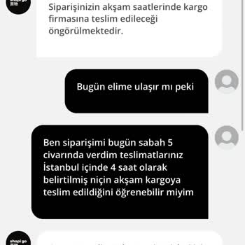Shopi GO Güvensizlik Ve Kargo Süreci