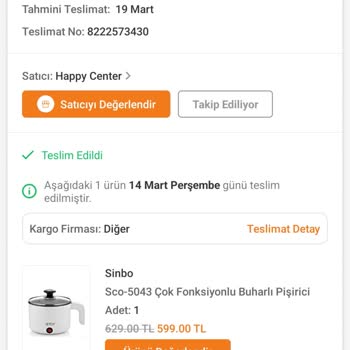 Horoz Lojistik İade Ettiğim Ürün Gözükmüyor