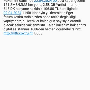 Vodafone Esnek 5 Paketimi İzinsiz Değiştirdi