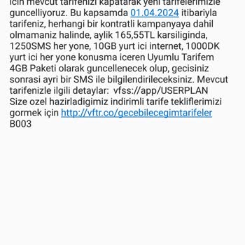 Vodafone Esnek 5 Paketimi İzinsiz Değiştirdi