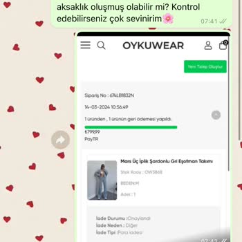 Oyku Wear İade Paramı Yatırmıyor