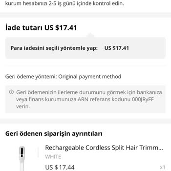 Aliexpress Param Yatmadı İade Edilmedi