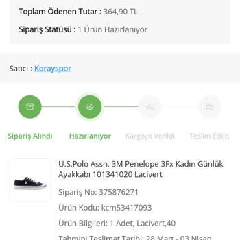 Siparişim Koray Spor Tarafından Kargolanmadı