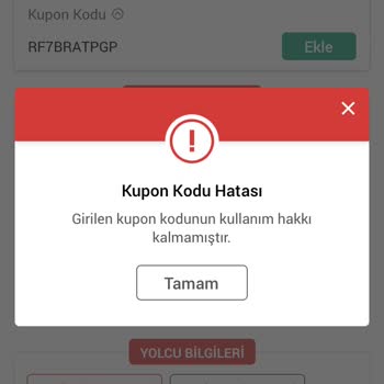 Obilet Kupon Kullanamama Sorunu