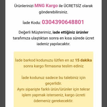 Modaselvim İade İlgilenilmesini İstiyorum