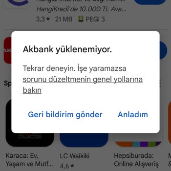 Google Play Uygulamam İnmiyor Akbank Mobil Uygulaması