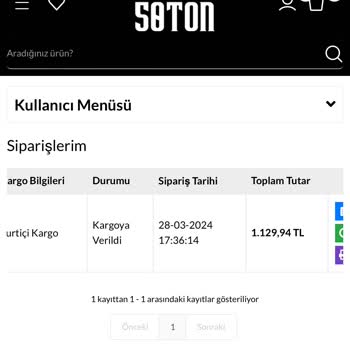 Favorim50ton Ürünler Kargoya Verilmedi