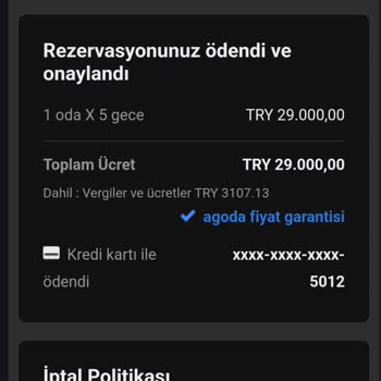 Agoda.com Agora.com Bilgim Dışında Kredi Kartımdan Fazladan Para Çekti