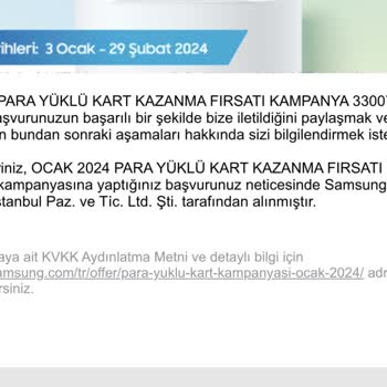 Samsung Hediye Paracard Kampanyası