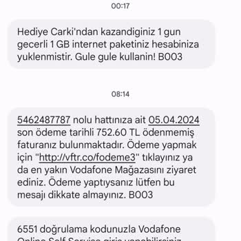 Vodafone Hattıma İzinsiz İşlem Şikayeti