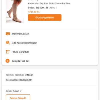 Koton Asla Gelmeyen Kargo