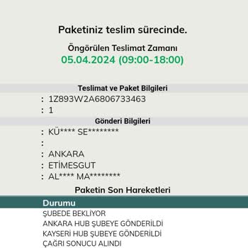 UPS Türkiye Türkiye Firması Şikayet