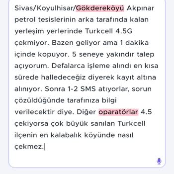 Turkcell Sürekli Şebeke Problemi Yaşıyorum.