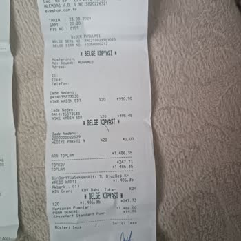 Eve Mağazacılık İade Ürün N Parasını Alamıyorum