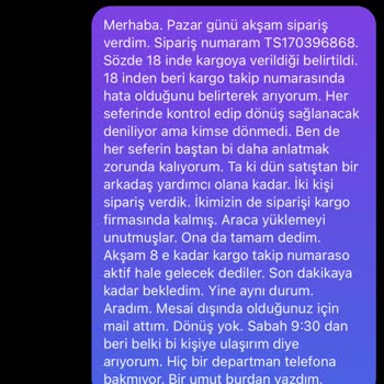 Motomax Müşteri Memnuniyetsizliği: Kargo Ve İletişim Sorunu
