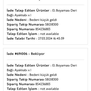 Yargıcı 854236883 Sipariş İademi Yapmıyorlar