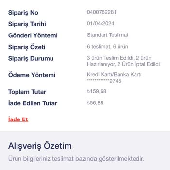 Penti'nin Kafasına Göre Ürün İptal Etmesi