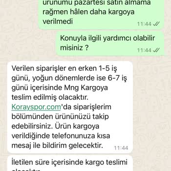 Koray Spor Online Alışverişte Ürünün Kargoya Verilmemesi