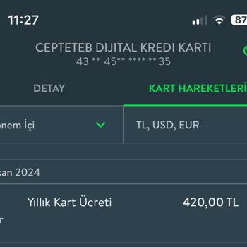 CepteTeb Yıllık Kart Ücreti