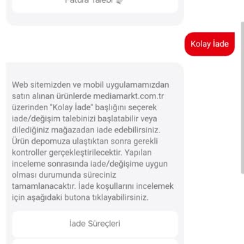 Media Markt Mağazadan İade Almıyor