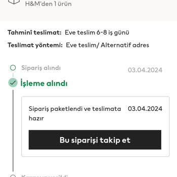 H&M Ürünleri Kargoya Vermiyor