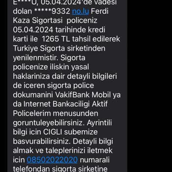 VakıfBank Ferdi Kaza Poliçemi İptal Et